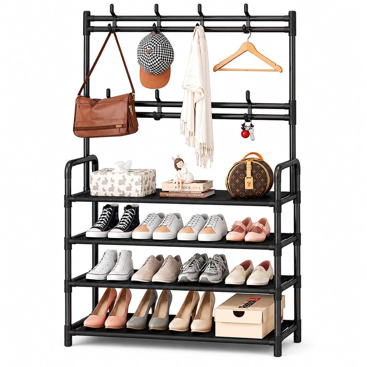 Closet Plegable Multiuso MaxCloset + Zapatero Perchero