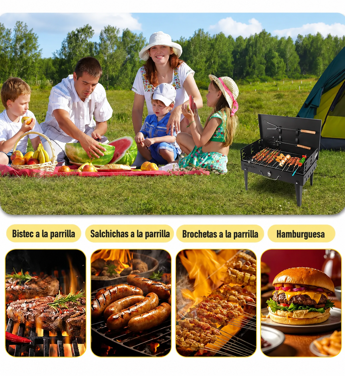 COMBO ESPECIAL: Parrilla Portátil Plegable de Acero™ + Soplador de Aire de Regalo [ÚLTIMAS UNIDADES]