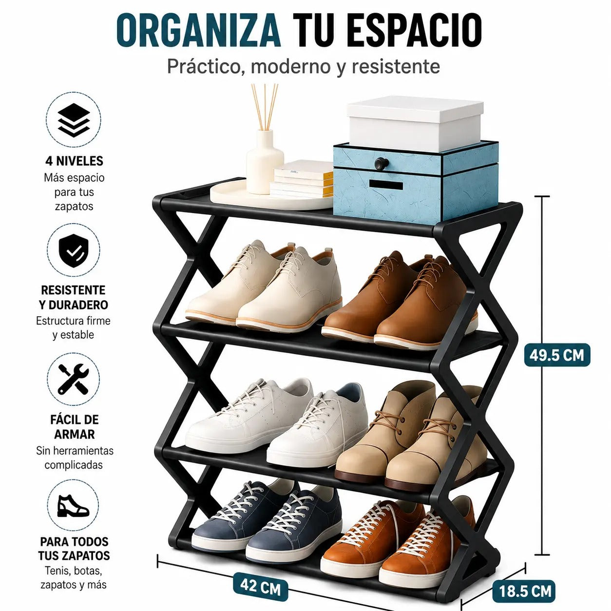 Zapatera Vertical 7 Niveles Con Cubierta + Zapatero Plegable De Regalo [ÚLTIMAS UNIDADES]