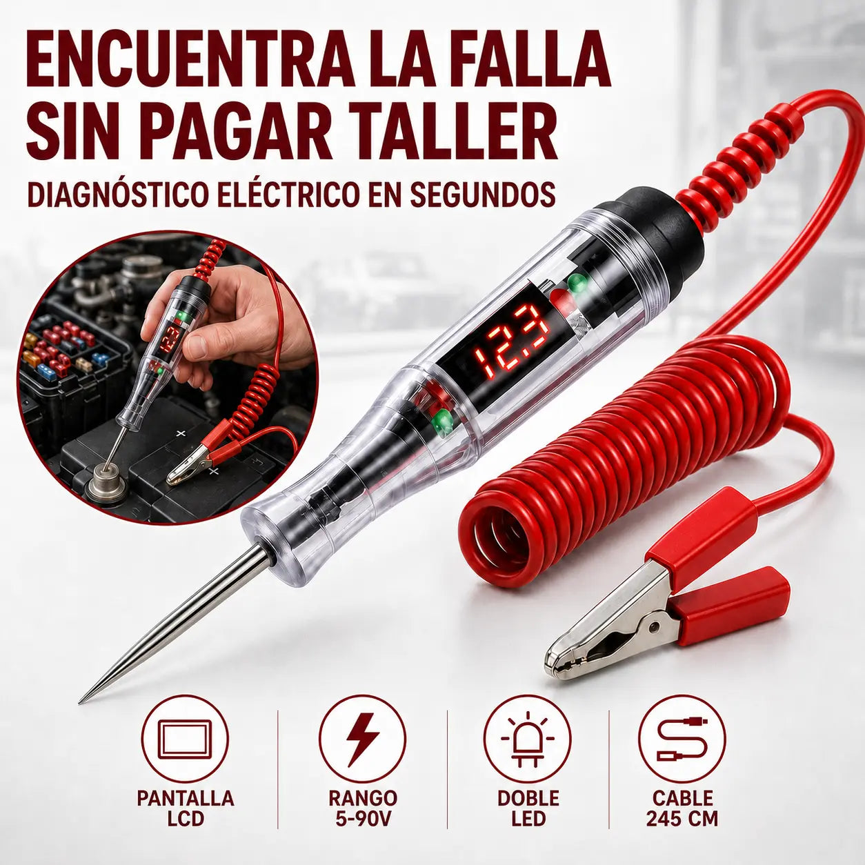 Tester LED de Circuitos Para Vehículos ElectroCheck™