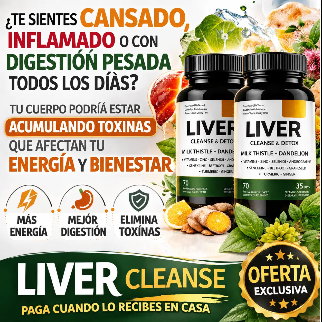 💛 LIVER CLEANSE - Detox Premium 120 Cápsulas total