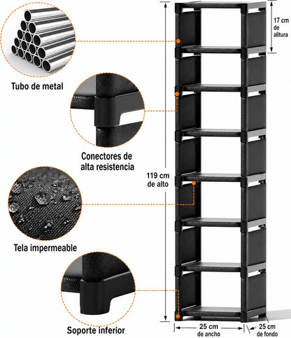 Zapatera Vertical 7 Niveles Con Cubierta + Zapatero Plegable De Regalo [ÚLTIMAS UNIDADES]