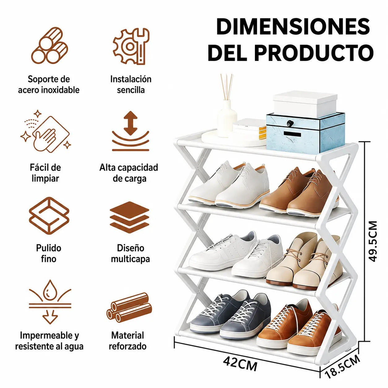 Zapatera Vertical 7 Niveles Con Cubierta + Zapatero Plegable De Regalo [ÚLTIMAS UNIDADES]