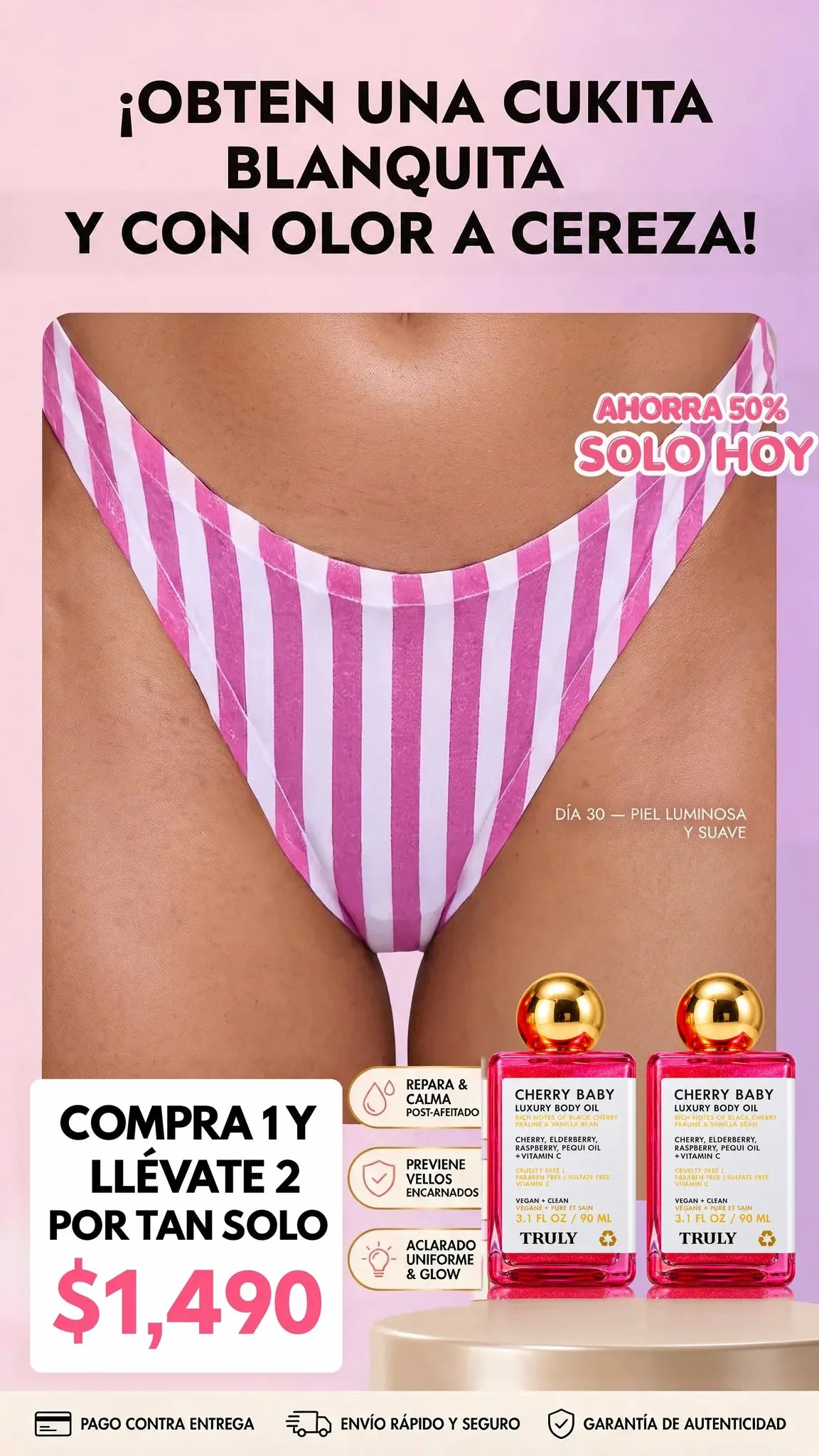 Compra 1 y Llévate 2 | Truly Cherry Baby Aceite Corporal 90 ml