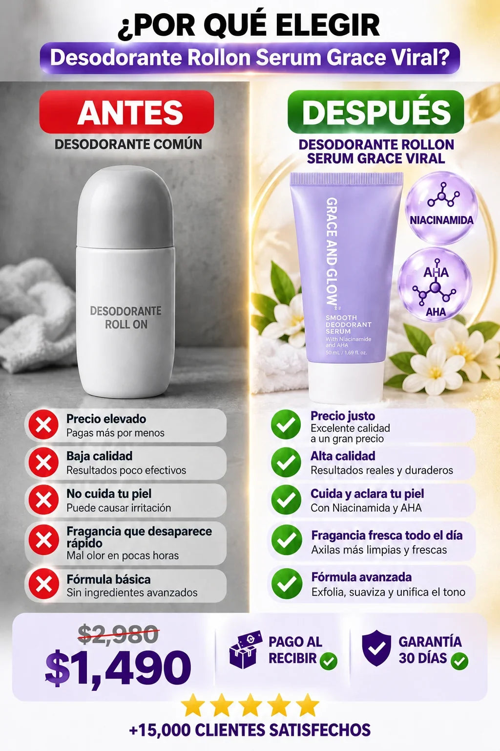 Compra 1 y Llévate 2 - Desodorante Serum Grace and Glow
