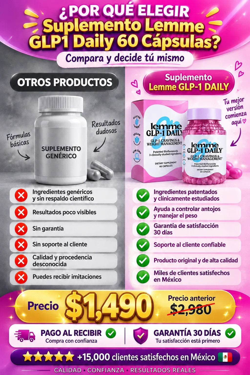 Compra 1 y Llévate 2 - Lemme GLP-1 Daily 60 cápsulas