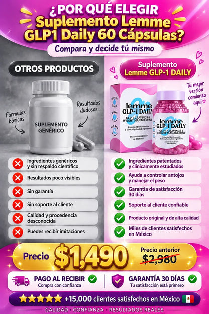 Compra 1 y Llévate 2 - Lemme GLP-1 Daily 60 cápsulas