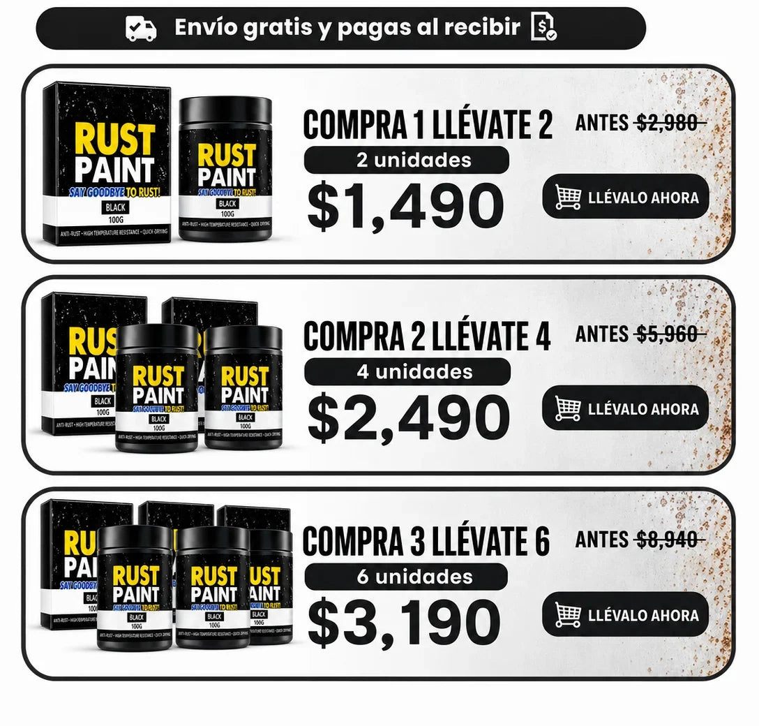 Compra 1 y Llévate 2 - Pintura Antióxido Rust Paint 100 g