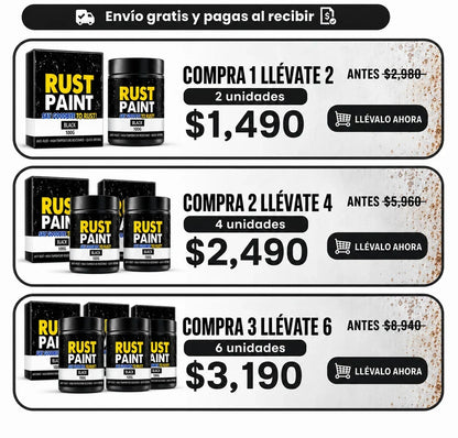 Compra 1 y Llévate 2 - Pintura Antióxido Rust Paint 100 g