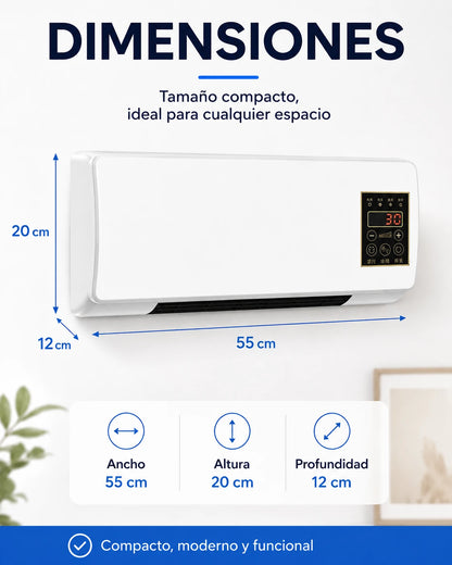 Dimensiones compactas del ClimaDuo: 55 x 20 x 12 cm