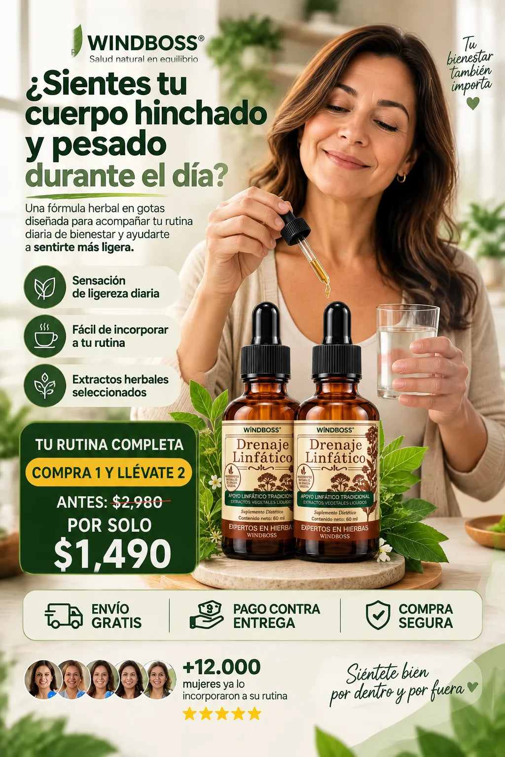 Compra 1 y Llévate 2 - Gotas de Drenaje Linfático WINDBOSS™ 60 ml