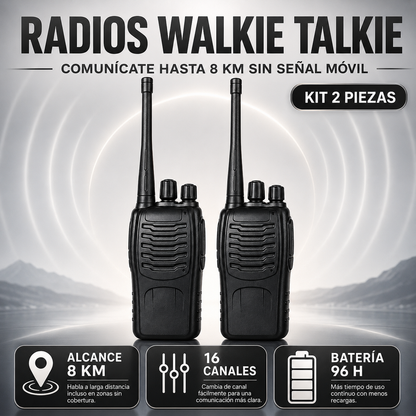 Kit 2 Radios Walkie Talkie Recargables RadioLink PRO™ [ÚLTIMAS UNIDADES]