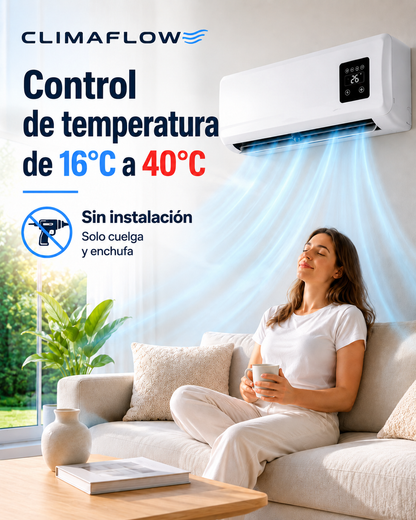 Aire acondicionado portátil de pared 2 en 1 ClimaFlow™ (frío y calor)