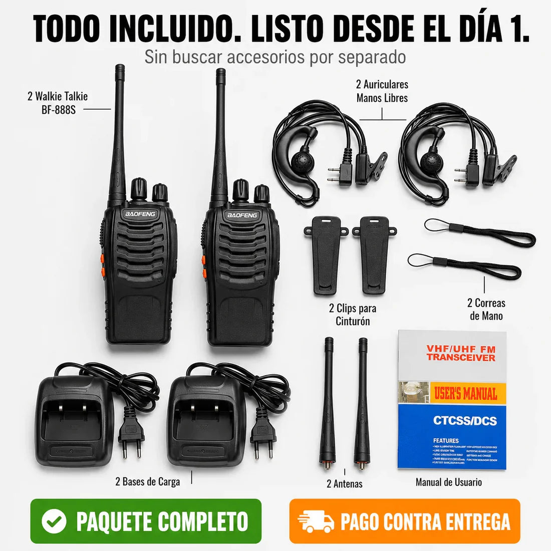 Kit 2 Radios Walkie Talkie Recargables RadioLink PRO™ [ÚLTIMAS UNIDADES]