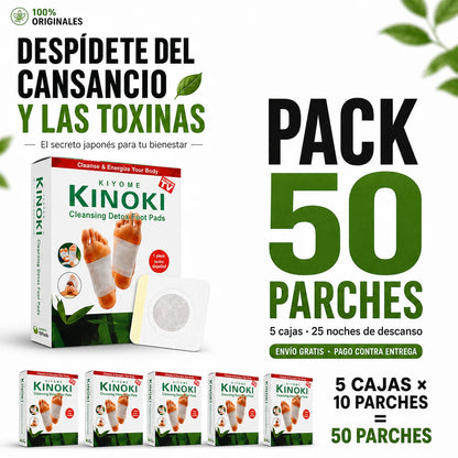 Parches detox Kinoki, pack 50 parches: despídete del cansancio y las toxinas