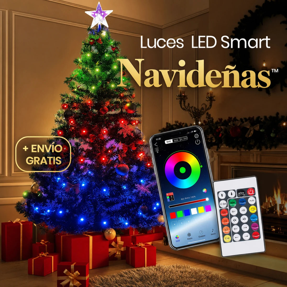 Luces LED Smart Navideñas con app y control remoto