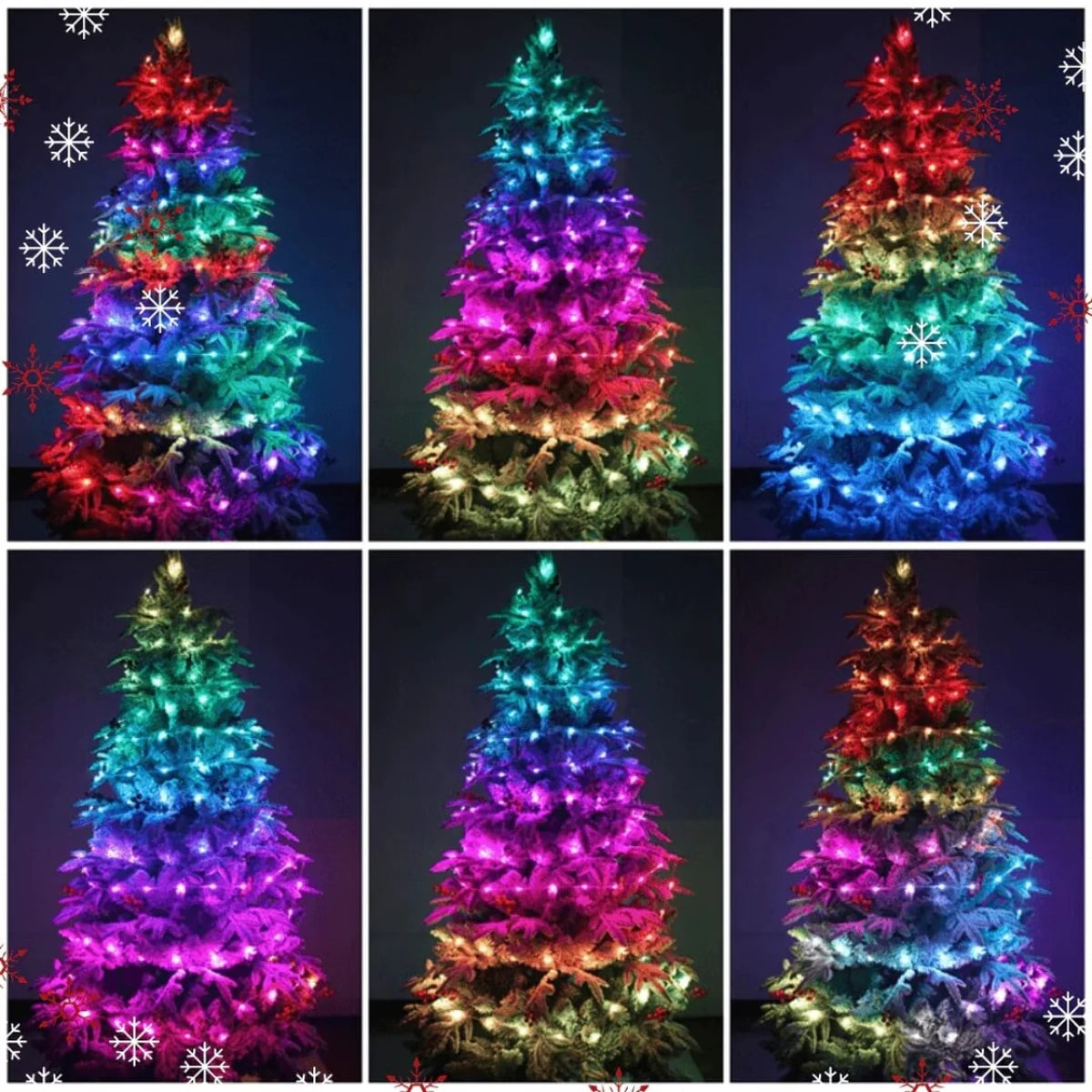 Árbol de Navidad con diferentes efectos de luces