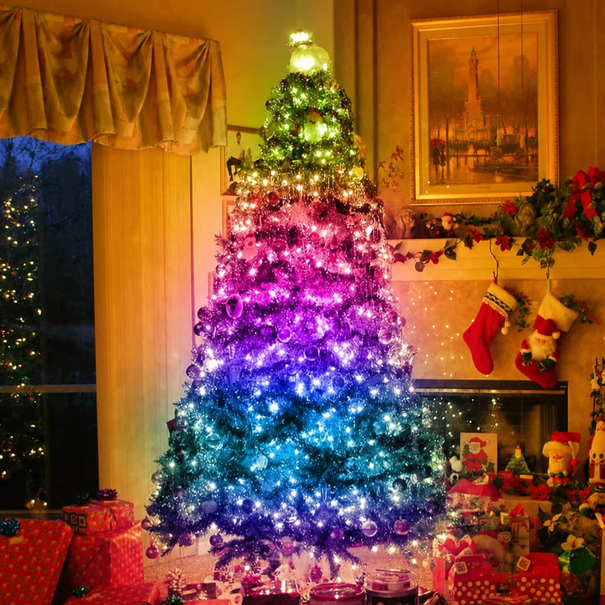Árbol de Navidad iluminado con luces LED Smart