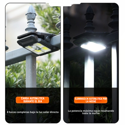 Luz LED Clip con Sensor y Carga Solar – Ilumina sin cables ni enchufes